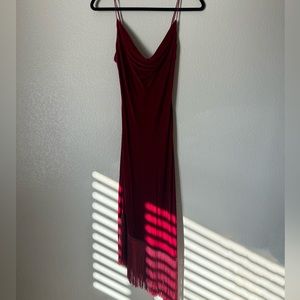 NWT RARE Deadstock Betsey Johnson New York Velvet Asymmetrical Fringe Dress